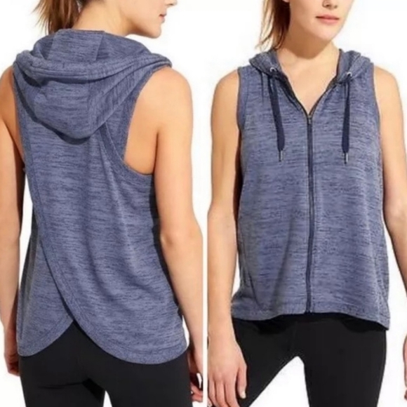Athleta Tops - Athleta Gray Split Back Hoodie Vest